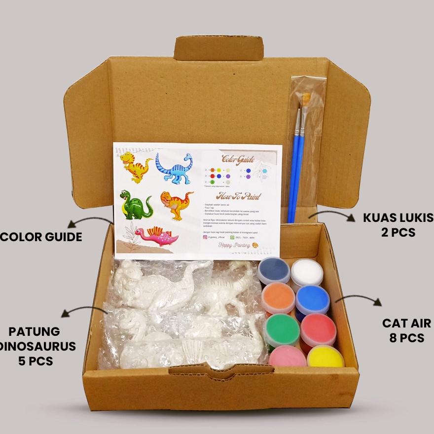 

PRODUK TERBARU Paket Lukis Anak Mewarnai Patung Dinosaurus Bahan Resin Bukan Gypsum