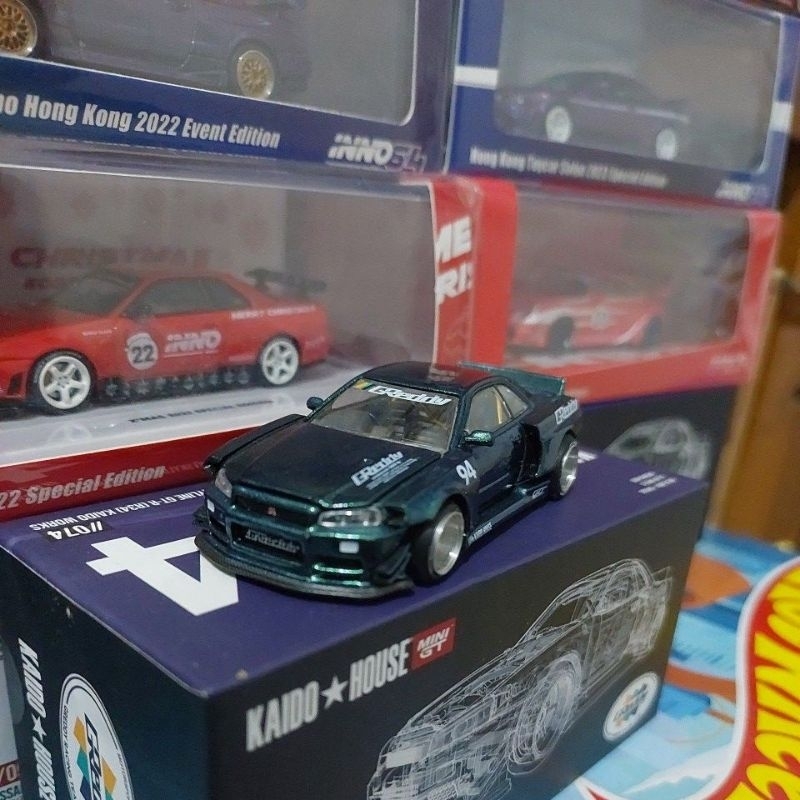 Diecast KAIDO HOUSE Mini GT Nissan Skyline GT-R R34 GReddy