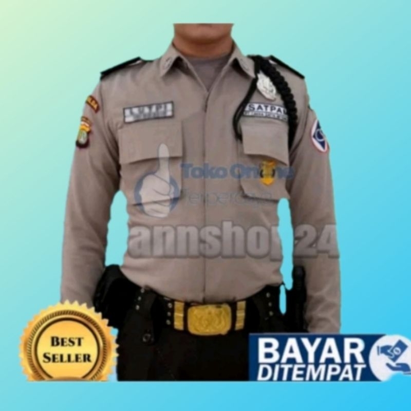 seragam satpam terbaru PDL PDH baru baru coklat crem/baju PDL/stelan pdl/pdh baru/panjang/pendek/pri