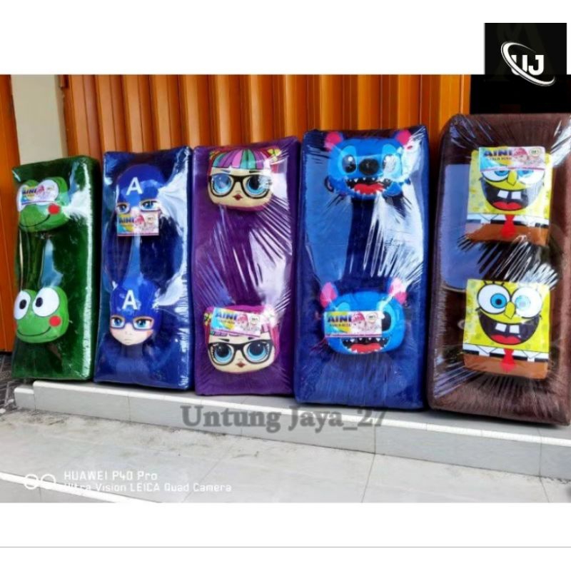 UJ - Kasur Bulu - Kasur Karakter - Kasur Bulu Rasfur - Kasur Bulu Karakter (BONUS 2BANTAL 1GULING)