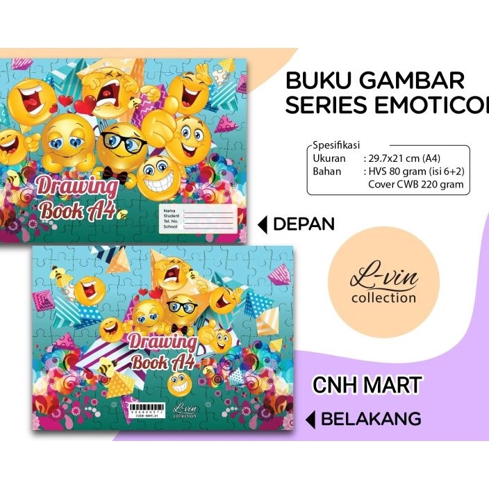 

SEGERA BELI Buku Gambar A 4 EMOTICON isi 1 pcs Harga 1 PCS HVS 8 GRAM