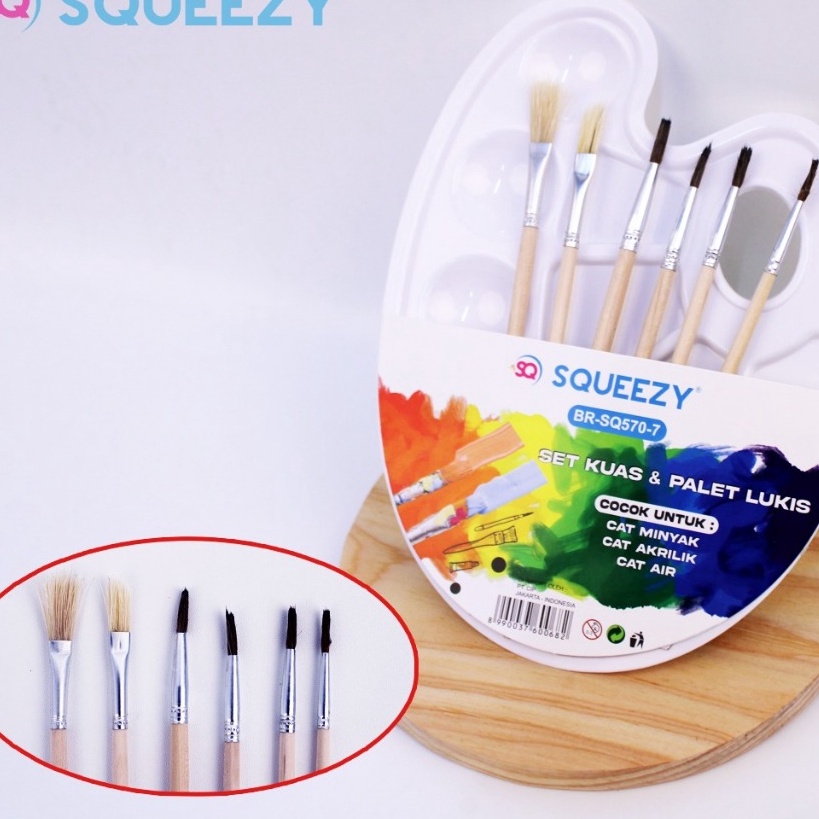 

PROMO SPESIAL Set Kuas Cat Air Painting Brush Kuas Lukis Squeezy Isi 6 Pcs