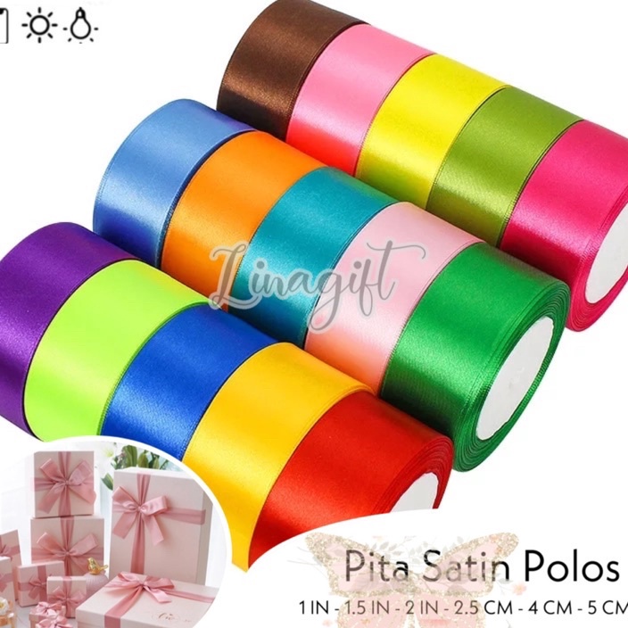 

DISKON Rol 2 Yard PITA SATIN POLOS 5MM 2 IN SATEEN RIBBON PITA KADO 5CMi