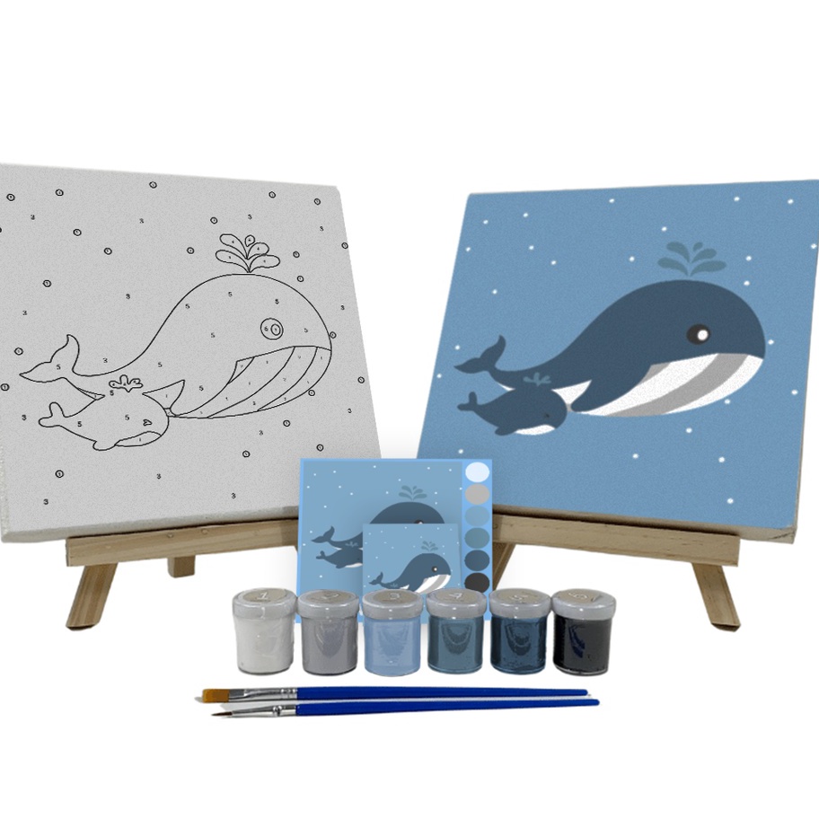 

DISKON SPESIAL Paint By Number Kit Whales Cocoartid I Kanvas 2 x 2 cm