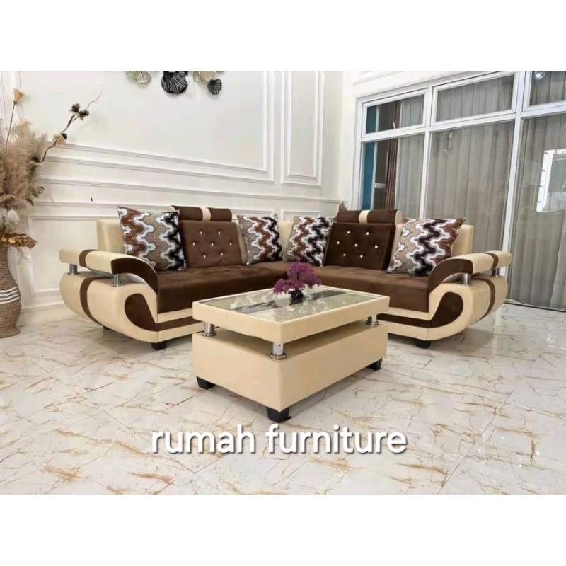 [Rumah furniture] Sofa L type angsa minimalis - sofa sudut putus