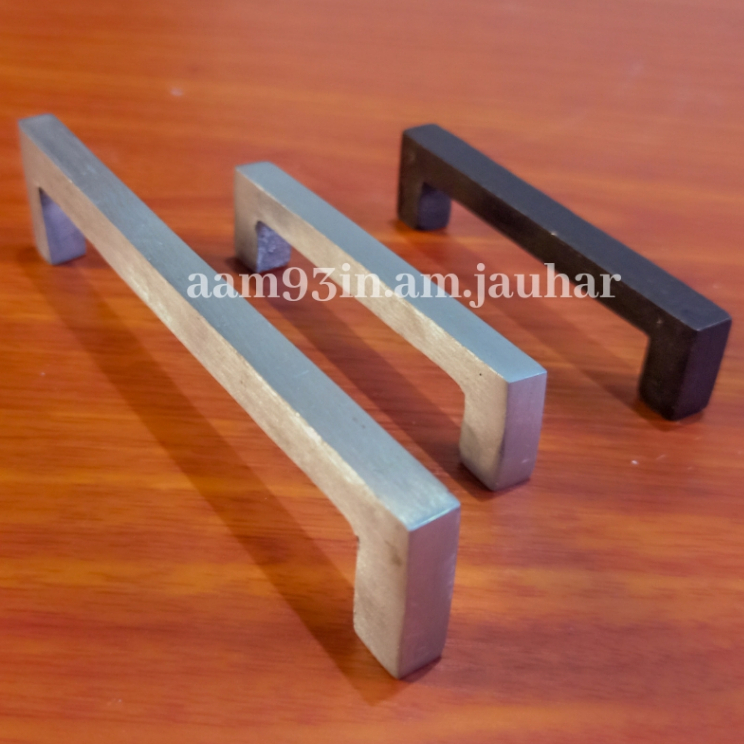 Handle lemari laci kotak tarikan gagang kunci alumunium Nium Gawang Baut Tembus 55 Gram Antik