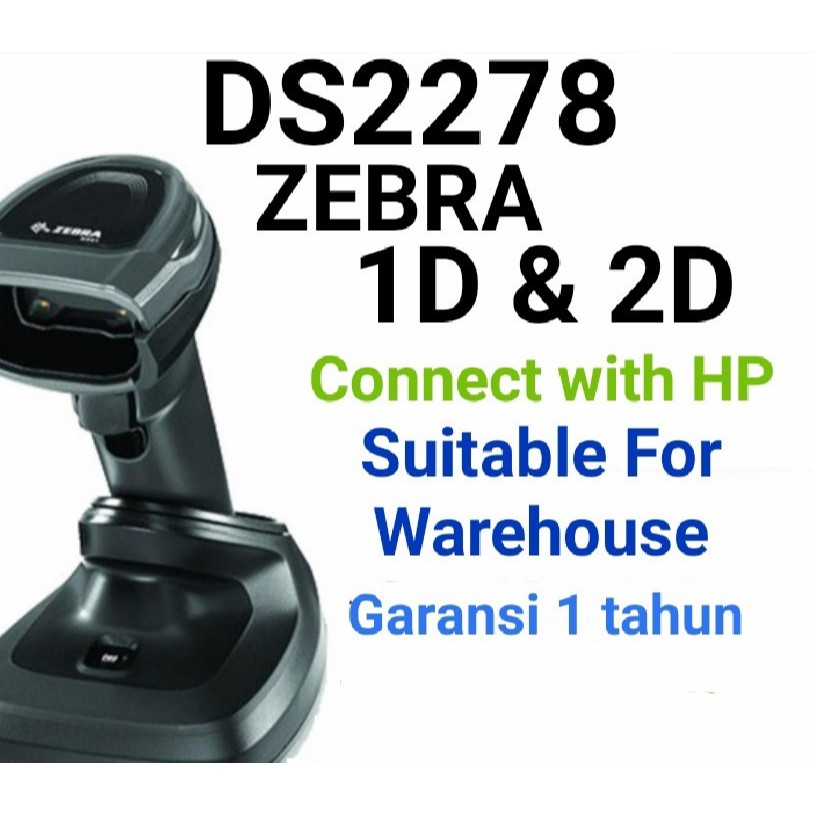 Zebra Barcode Scanner DS2278 Wireless Bluetooth 1D, 2D QR Code