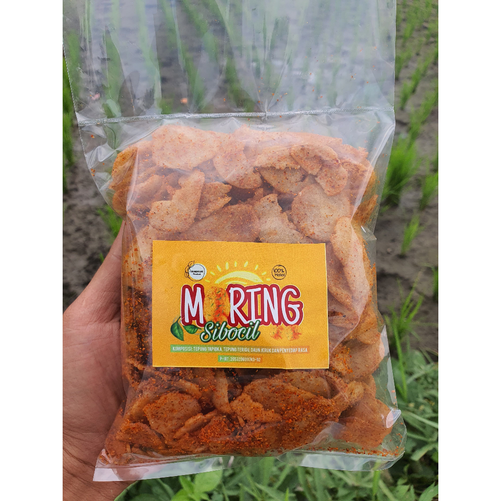 

Keripik pedas Moring Sibocil EXTRA PEDAS 250gr aroma Daun Jeruk CitrukMoring Garut molring basreng