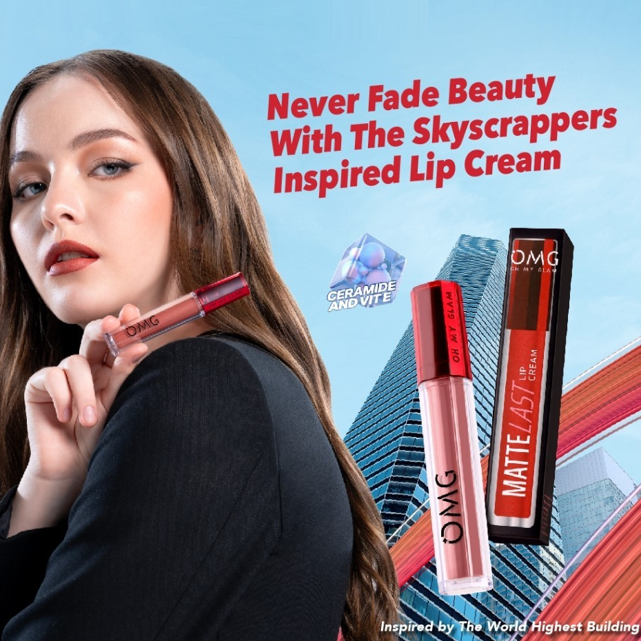 OMG OH MY GLAM LIP CREAM MATTELAST MATTE TAHAN LAMA 100% ASLI ORIGINAL BPOM