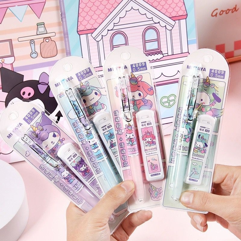 

SP Pensil Mekanik Cetek Set 0,5mm termasuk refill isi pensil motif Sanrio Unicorn