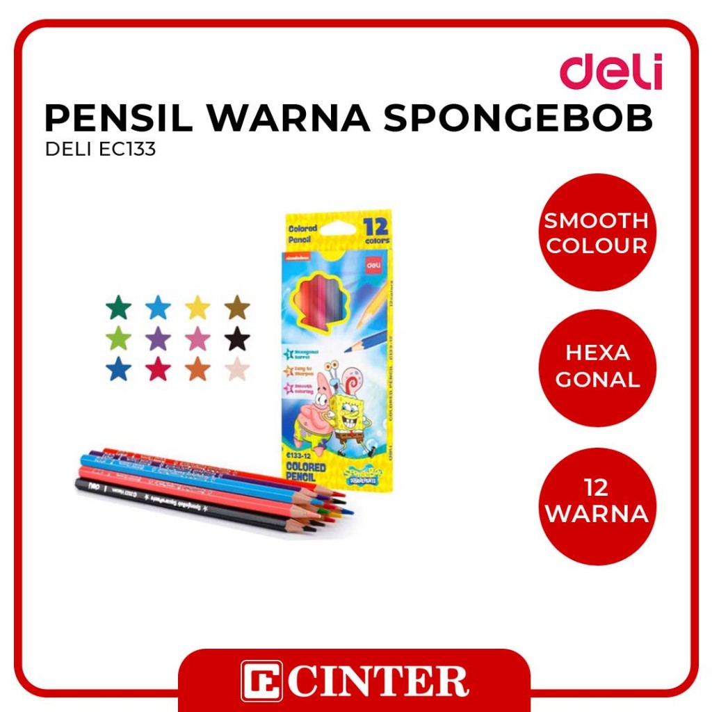 

DELI - PENSIL WARNA PANJANG / PENCIL COLOUR EC133 EDISI SPONGEBOB