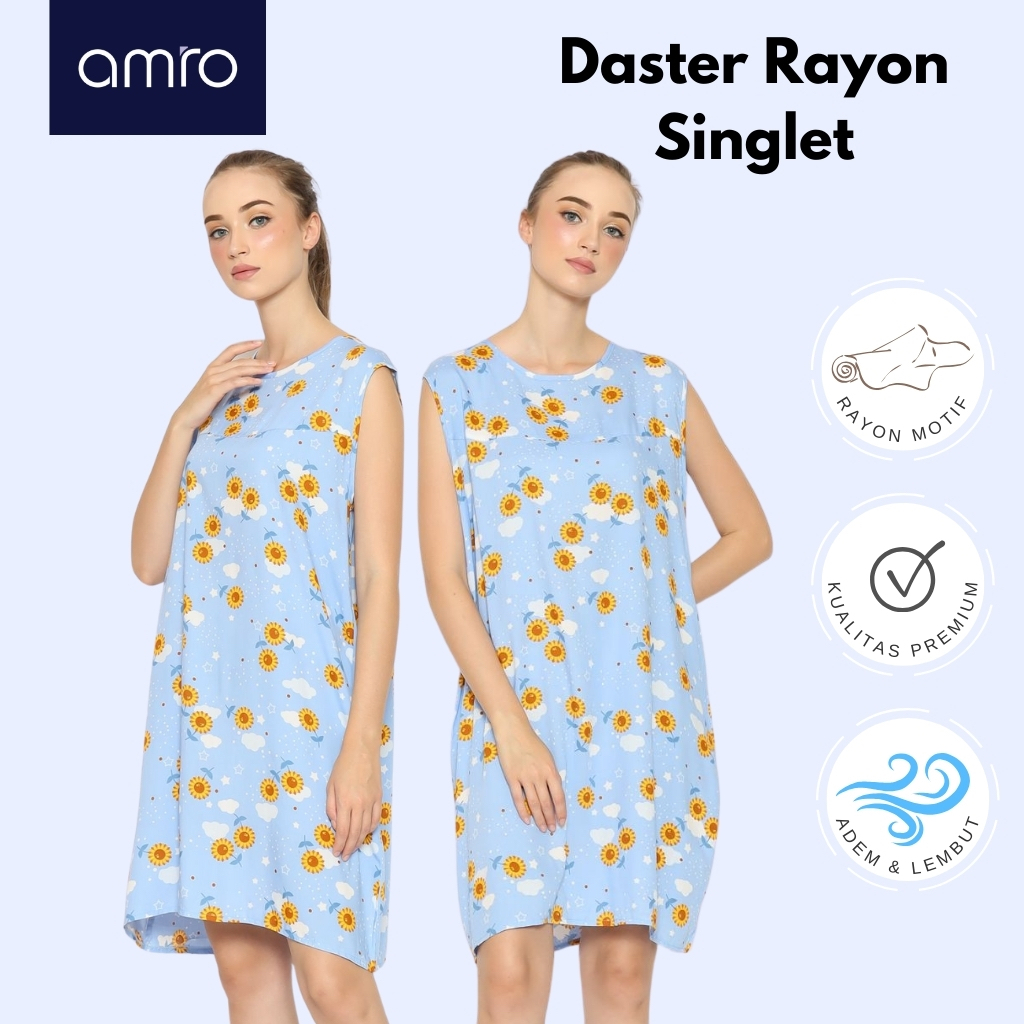 Amro Sleepwear - Sunny Dress - Daster Mini Singlet Rayon - MDSL-40