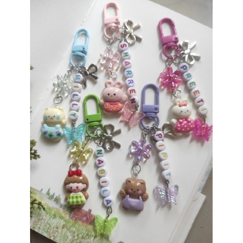 gantungan kunci milly and friends / ganci nama lucu / ganci nama imut / ganci nama anak / gantungan 