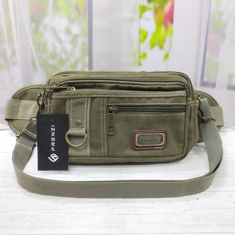 Super Deal Tas Selempang Pria Kanvas Tas Pinggang Pria Kanvas Import
