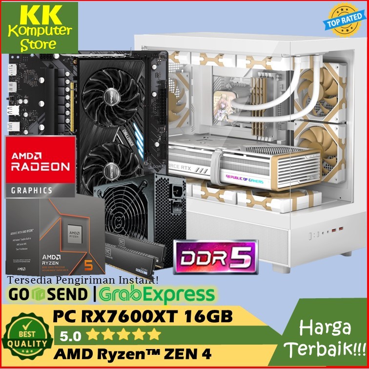 pc gaming rx 7600xt 16g | ryzen 7 8700g |ram 16gb ddr5 [ pc rakitan rx7600xt 16gb | ryzen 7 8700g ]