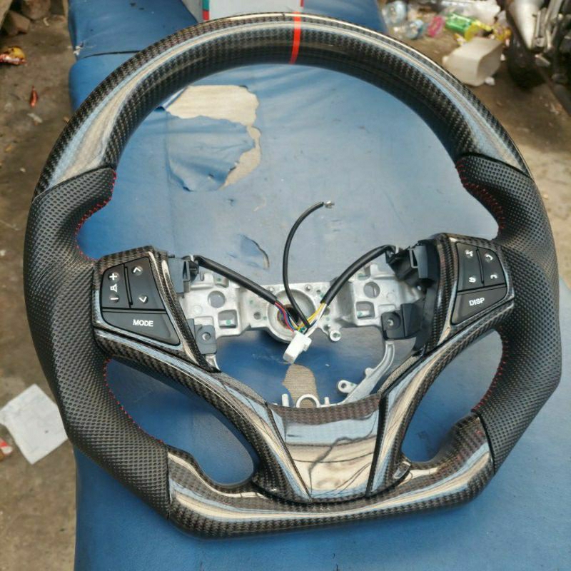 LINGKAR STIR CARBON,YARIS LELE..LENGKAP TOMBOL