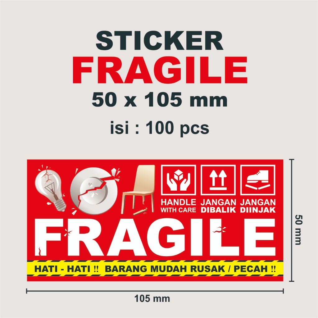 

STICKER FRAGILE (100 pcs) uk. 5 x 10,5 cm