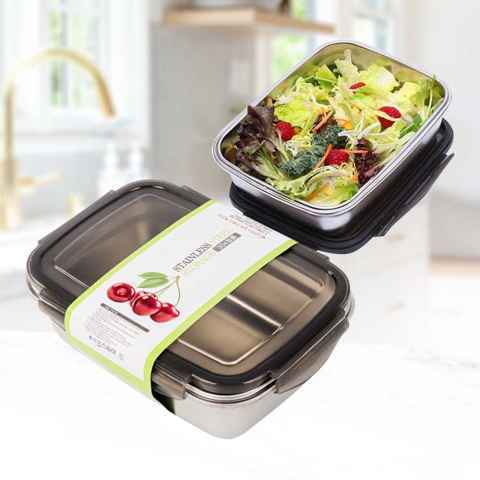 Kotak Makan Bento Lunch Box Stainless Steel Tempat Bekal Kapasitas Besar Lock and Lock Menjaga Makan