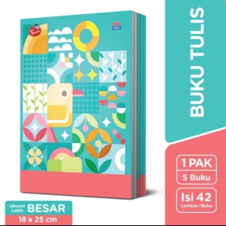

Buku Tulis Sekolah SIDU Maxi 42 Lembar Karakter | Buku Tulis Besar Boxy ( 1 Pack Isi 5 Buku )
