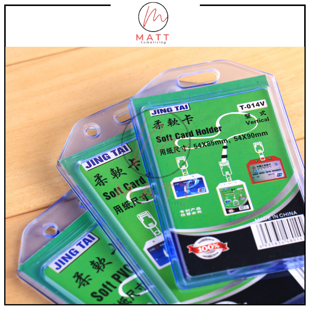 

MATT Flame Casing Tempat ID Card Holder Transparan / Tempat ID Karet Casing Karet Bening Kartu