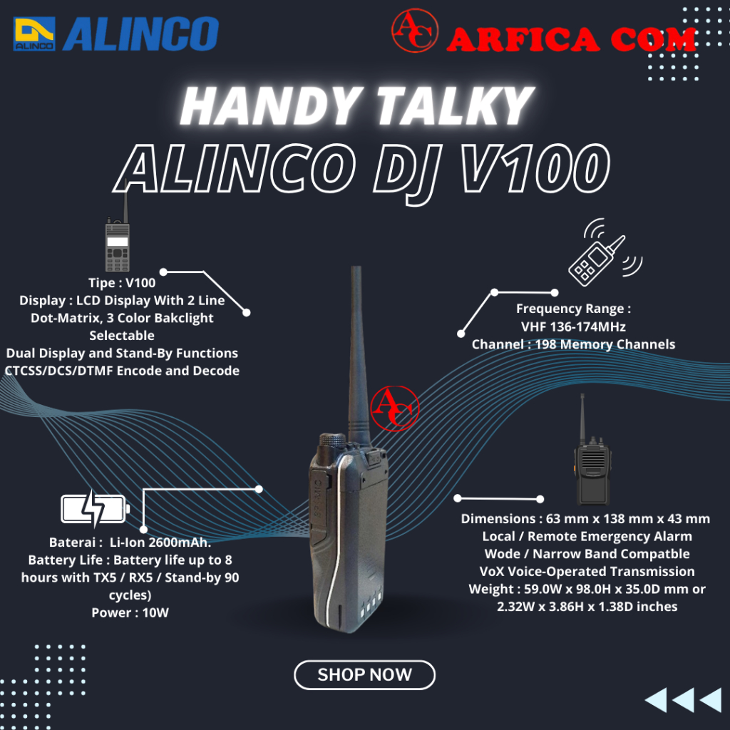 HT ALINCO DJ-V100 DJ V100 10 WATT TERBARU ALTERNATIF DJ W10 DJ A10