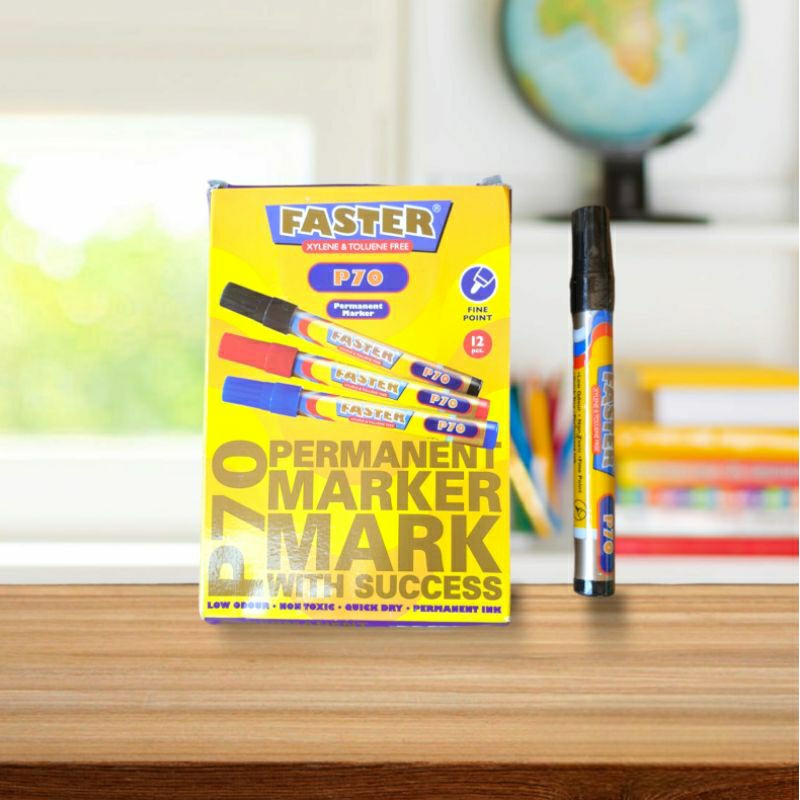 

1 PCS =1 BIJI Spidol Permanent Faster P70 Hitam