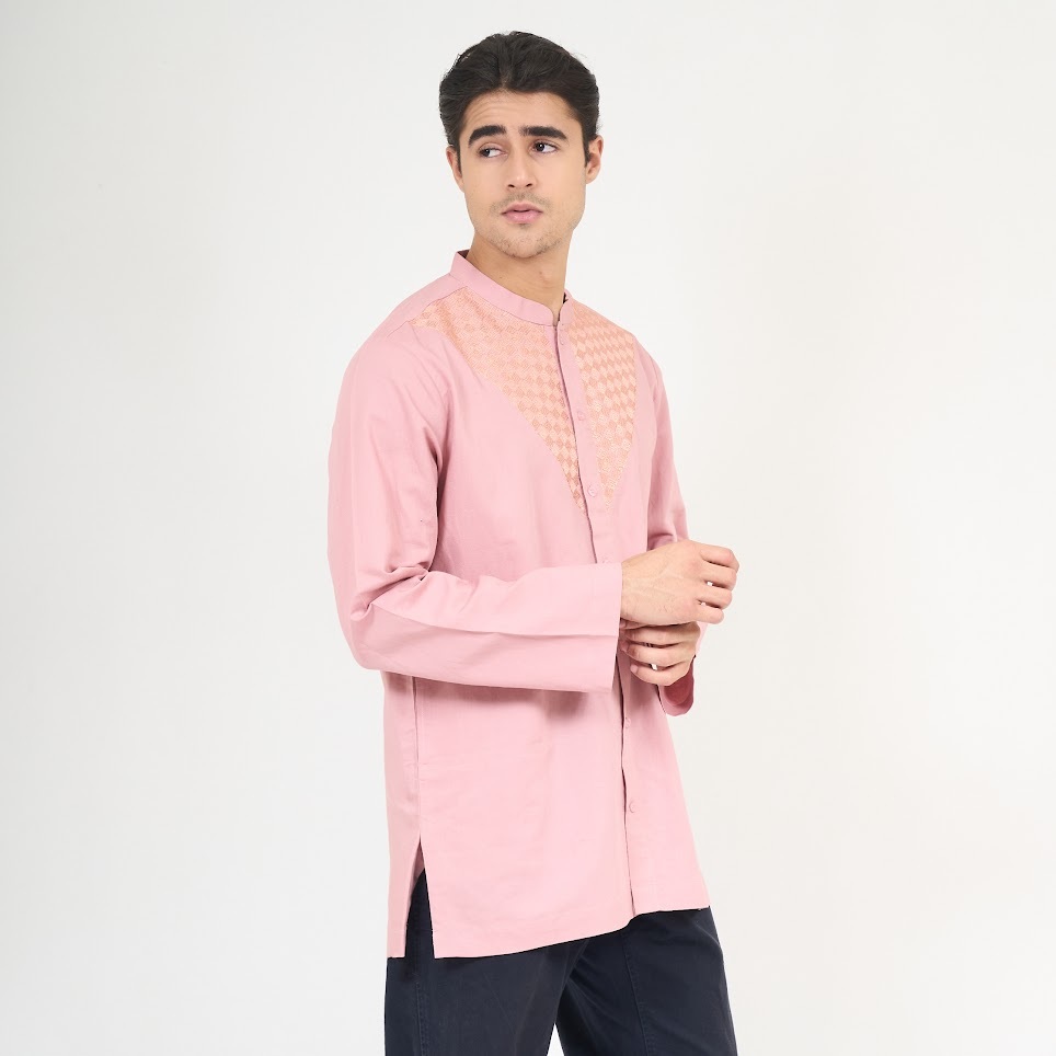 Preview Baju koko Itang Yunasz Limited panjang dusty pink fahmi
