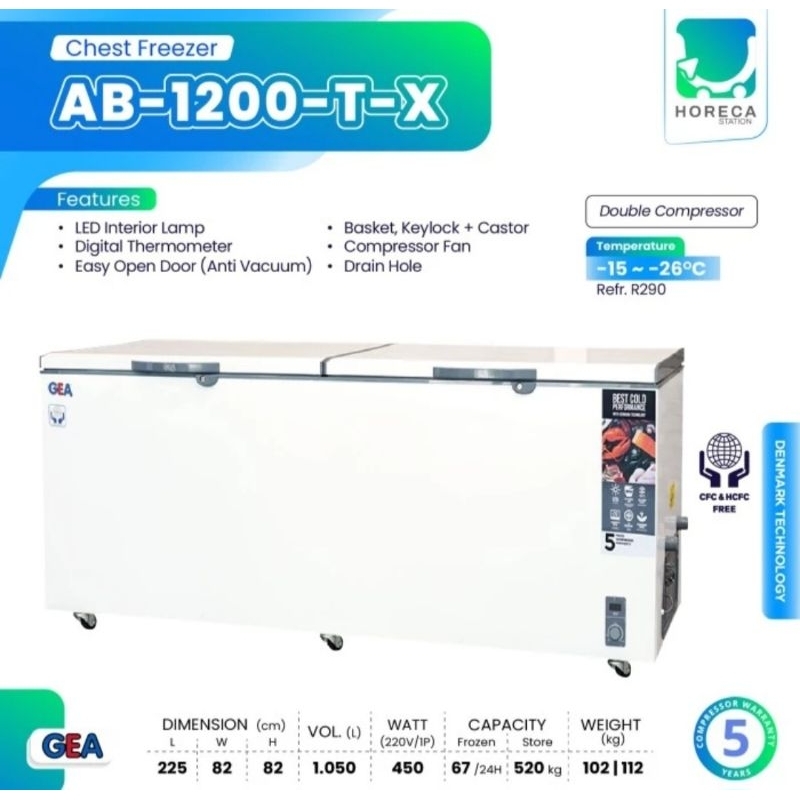 BOX FREEZER GEA AB 1200 1050LITER CHEST FREEZER GEA AB-1200 1050 Liter GEA AB1200 GEA AB 1200