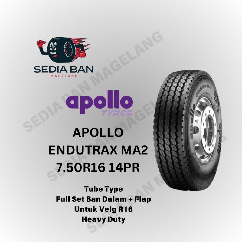 Ban Truk BL Ban Luar Truk Kawat/Radial Apollo EnduTrax MA2 7.50R16 750R16 14PR