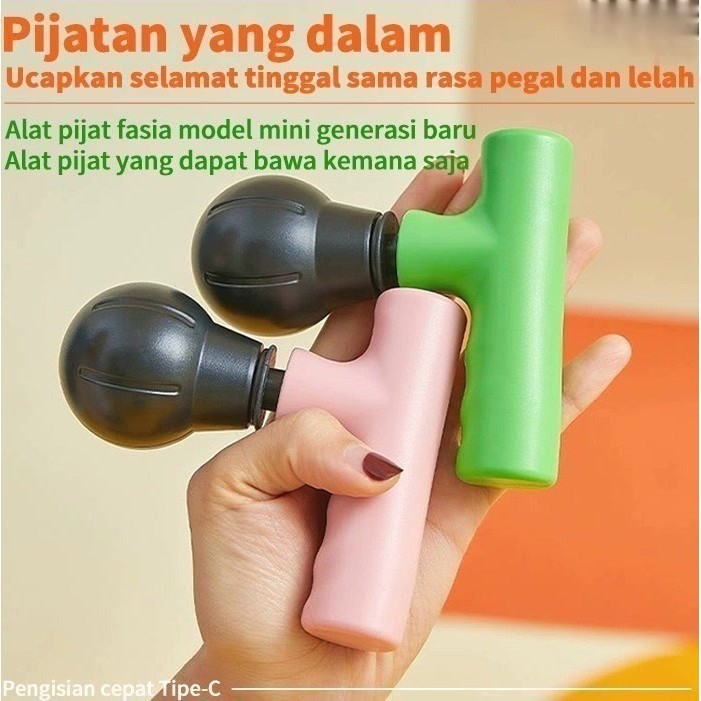 ( SEE ) Mini fascial gun/Pijat Massage Mini Vibrasi pistol relaxasi fascia massage gun/Pijat massage