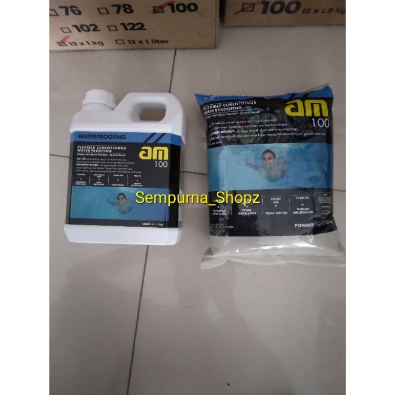 AM 100 2.5 kg/set pelapis anti bocor 2 komponen am 100 semen 1.5 kg dan cairan 1 kg
