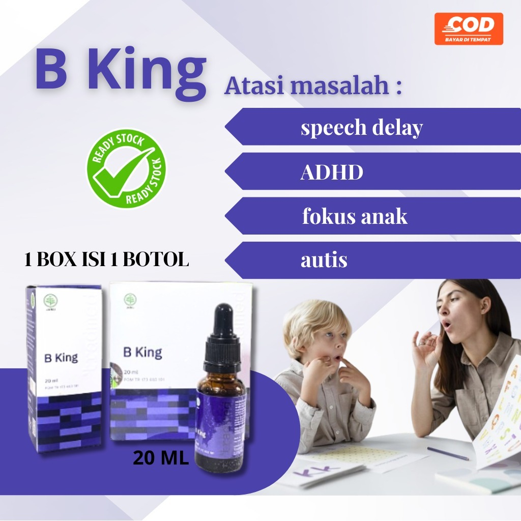 B King Nutrisi otak, Brainking, Brainking Plus, nutrisi otak anak, speech delay, suplemen herbal