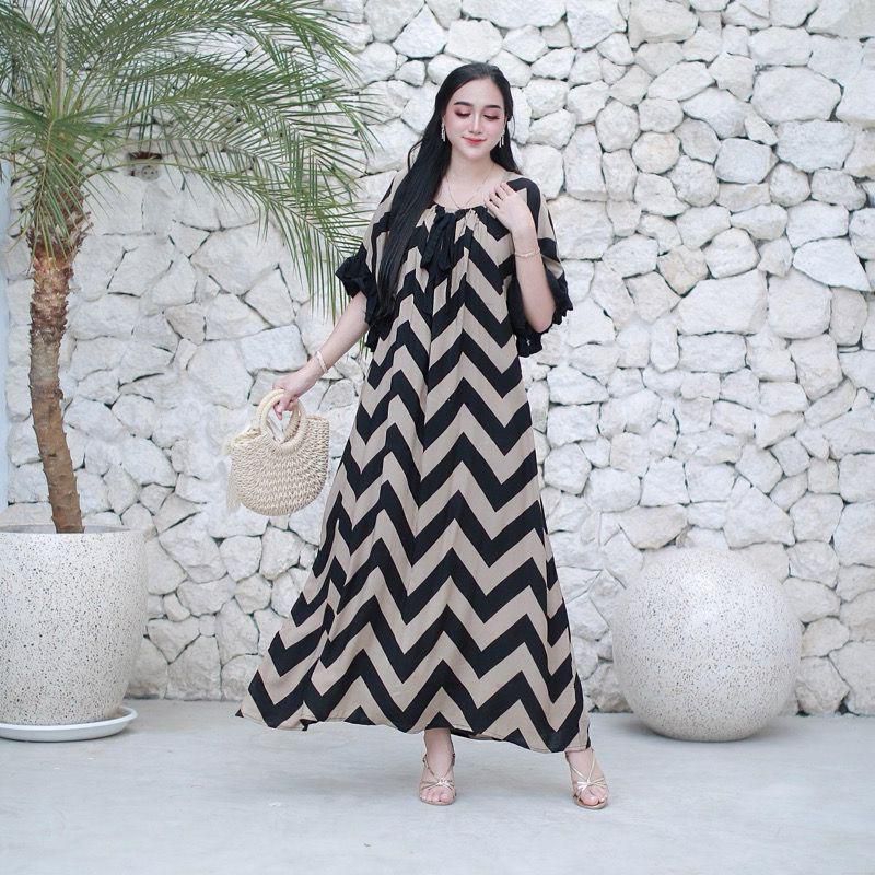 daster fuji andin arab motif zigzag longdress jumbo Ld 130