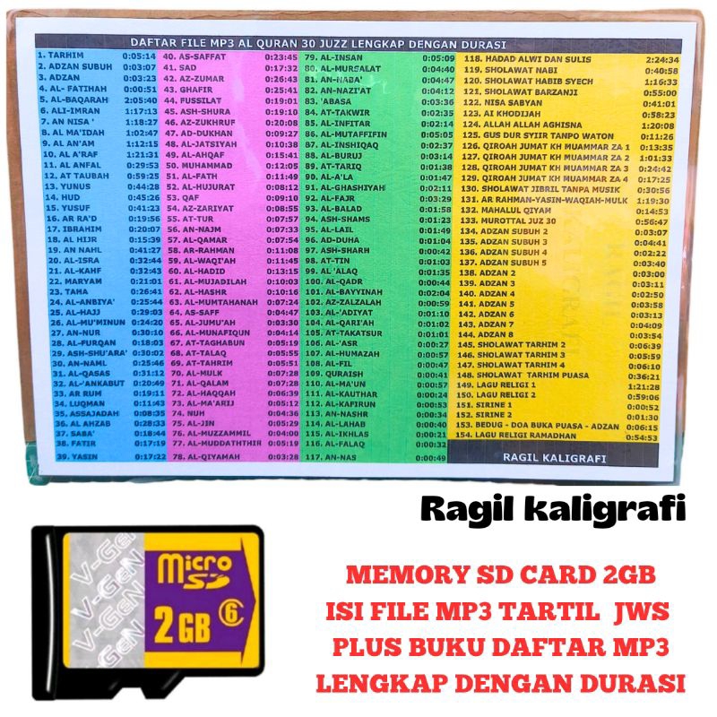 MEMORY SD CARD ISI FILE MP3 JWS - MEMORY SD CARD TARTIL JWS