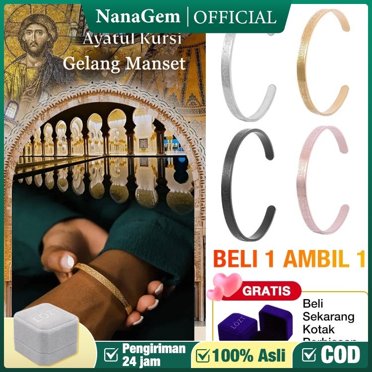 【BELI 1 AMBIL 1】Gelang Islami Ayatul Kursi Gelang Arab Wanita Pria gelang islami dengan huruf arab t