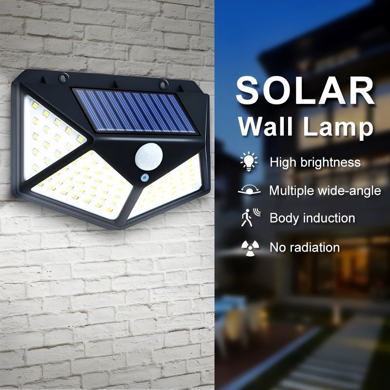 Lampu Dinding Solar / Lampu Taman LED Outdoor / Lampu Solar 100 LED