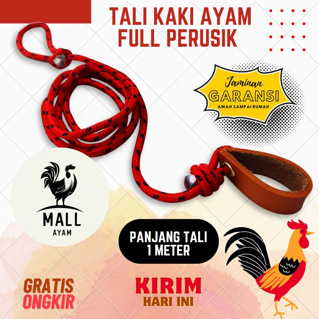 AYAM MALL Tali Kaki Ayam Full Perusik Panjang 1 Meter Tali Pengikat Ikat Tenggeran Tali Tanggar Ayam