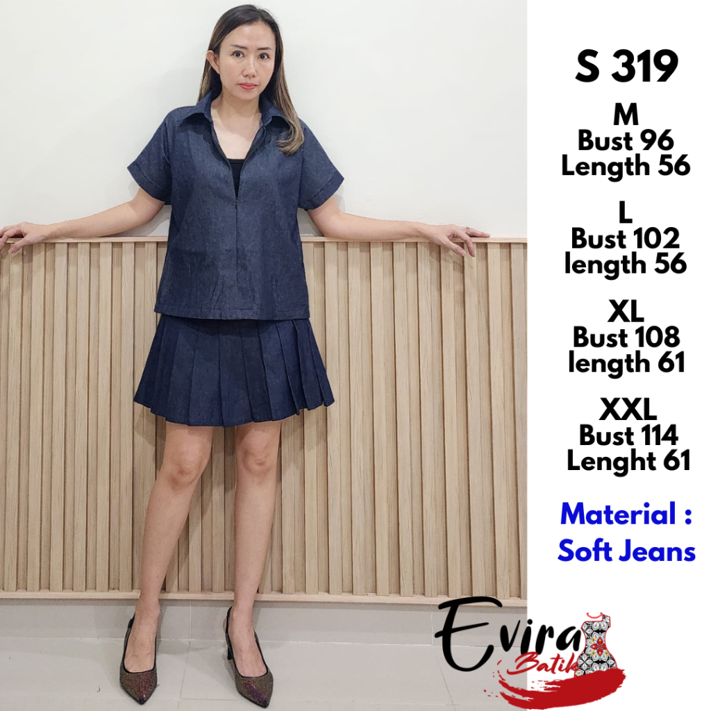 Blouse Fashion Wanita Modern S 319 Atasan Modern Elegan Casual Kekinian Kerja By Evira Batik