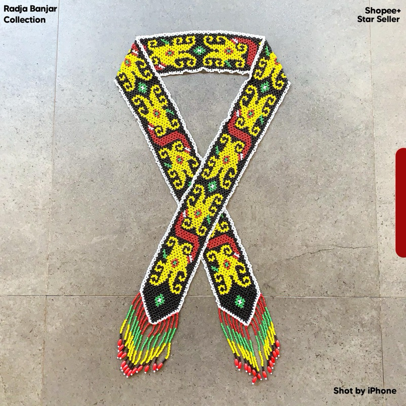 Syal Manik Khas Dayak motif Etnik kalimantan | selendang menari | Scarf kesenian