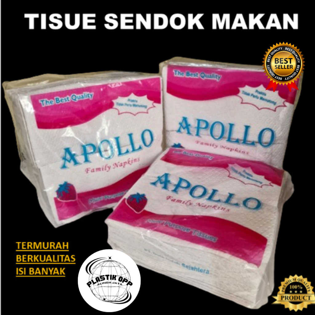 Tissue Belah dua lipat isi 55gram putih tebal termurah / Tissue makan sendok garpu / Tisu Plasmanan 