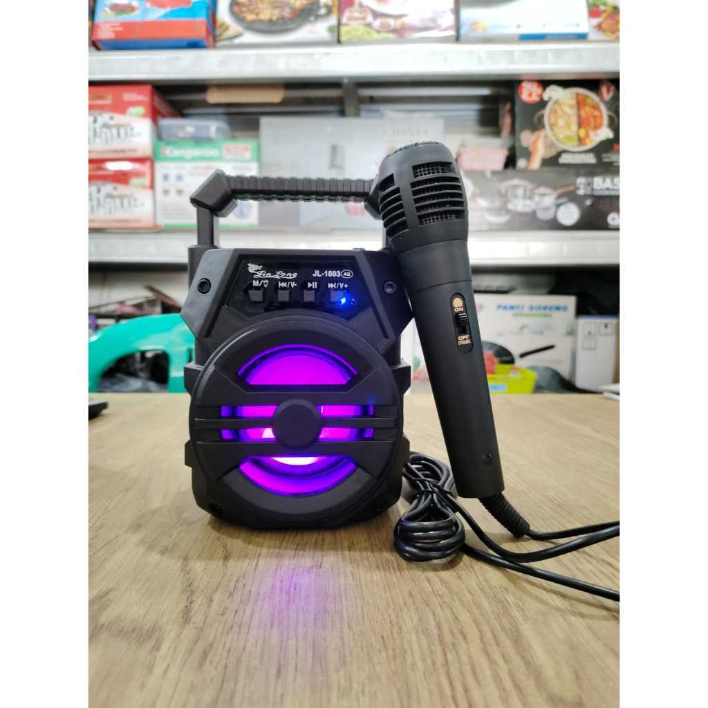 Speaker Portable Bluetooth Jin Long Ukuran 3 Inch JL 1803 AB / JL1803 AB + Gratis Mic