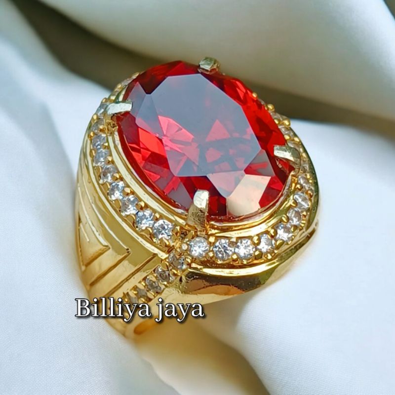 CINCIN BATU PERMATA RED GARNET SUPER KUALITAS