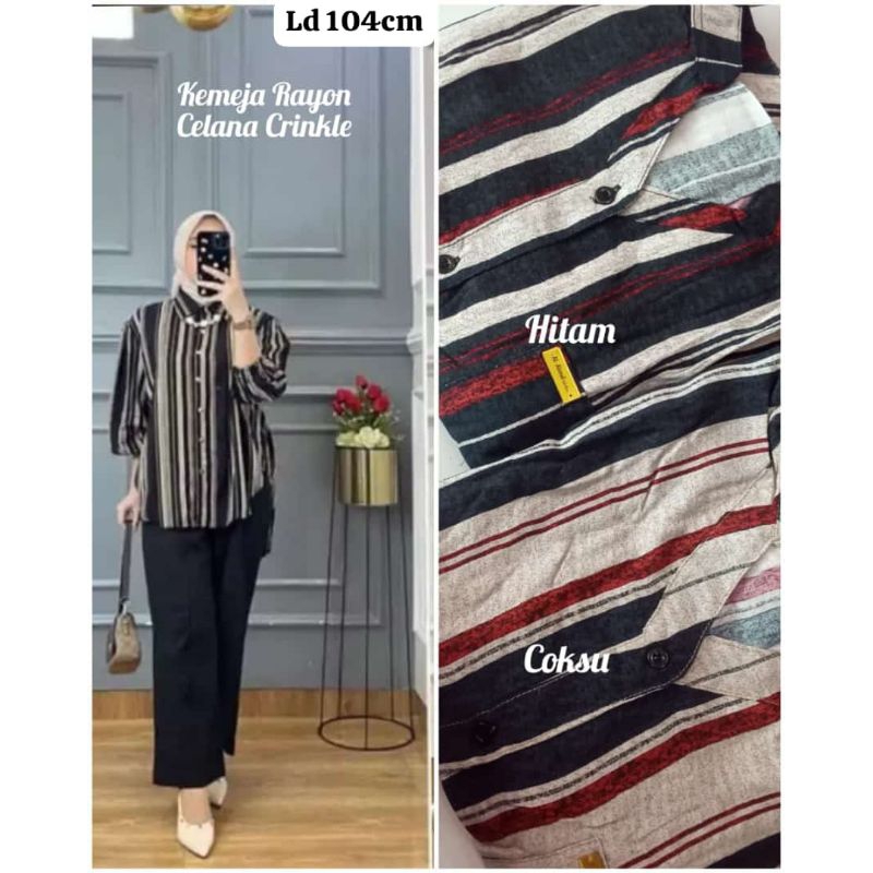 KEMEJA RAYON CELANA CRINKLE TERMURAH