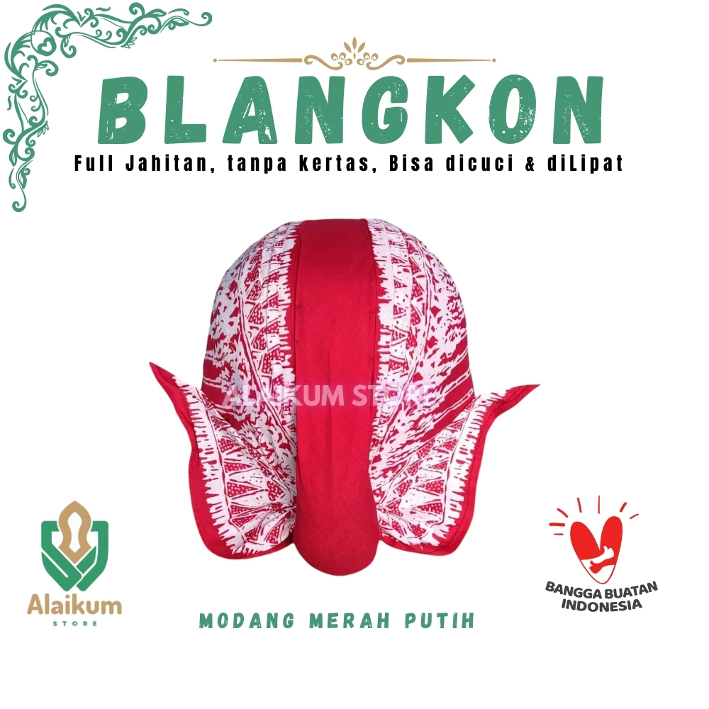 BLANGKON ALUSAN MOTIF MODANG MERAH PUTIH  | BLANGKON ALUSAN DI JAHITAN |  BLANGKON JOGJA |  BLANGKON