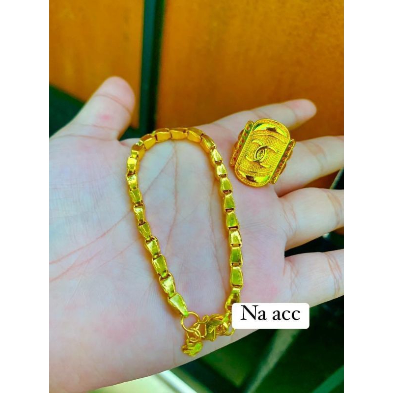 gelang padi 2 suku lapis emas bonus cincin