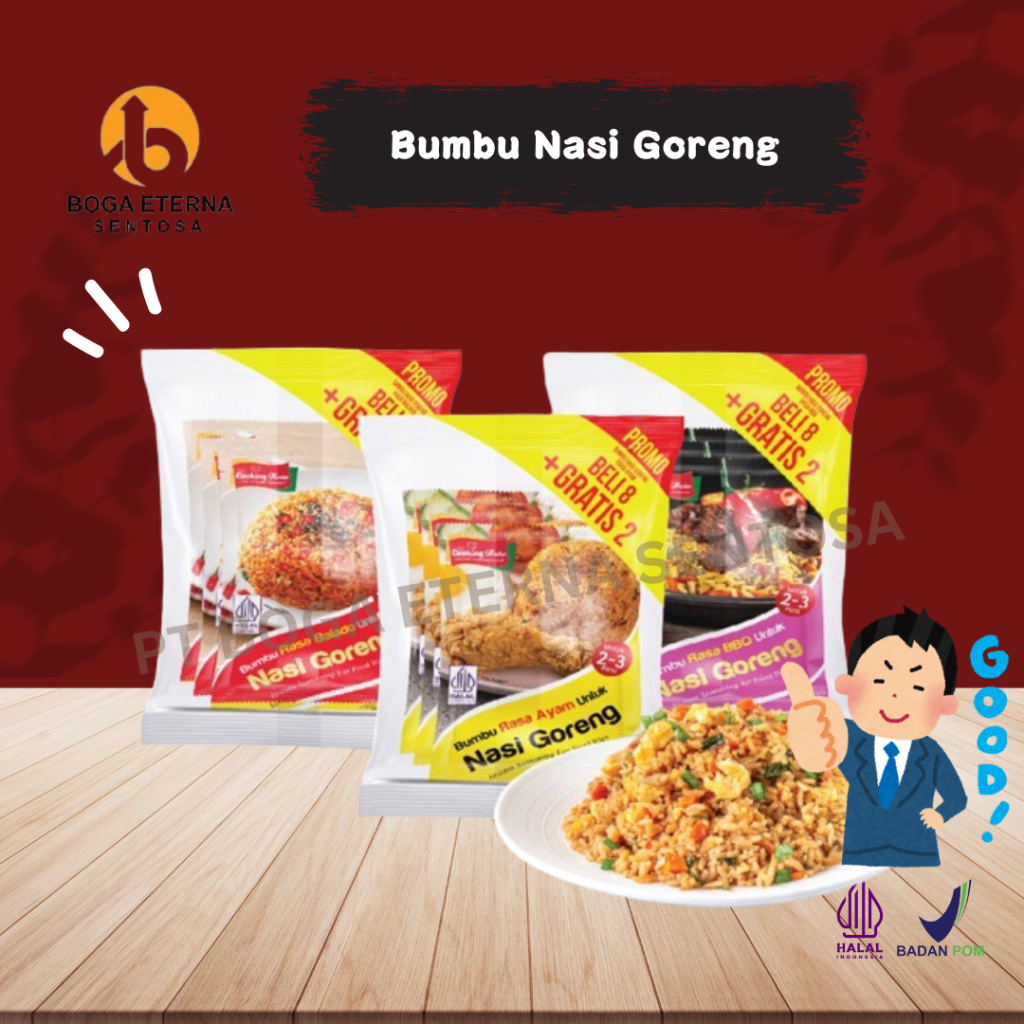 

JSF Bumbu Nasi Goreng Instan 15g (1 Renceng Isi 10 Sachet) Praktis dan Lezat membuat nasi goreng HALAL