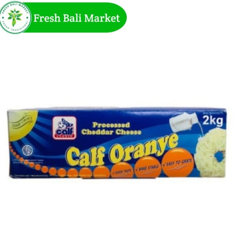 

calf keju cheddar blok oranye 2kg