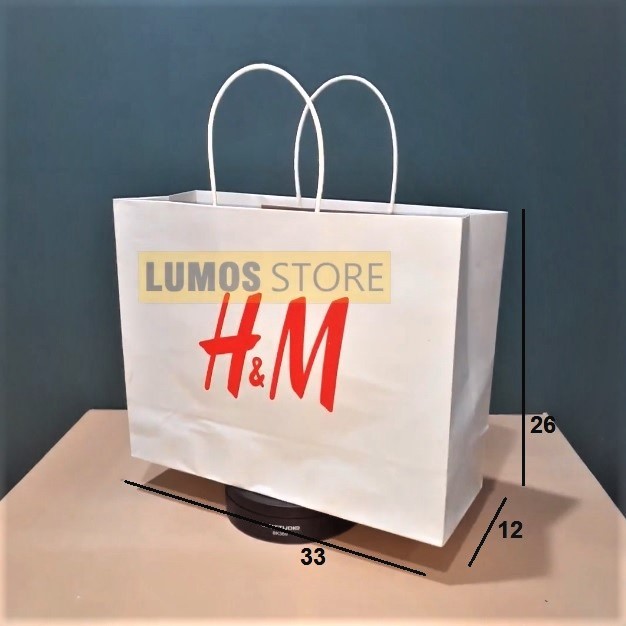 

Paper bag HnM landscape putih 2 sisi