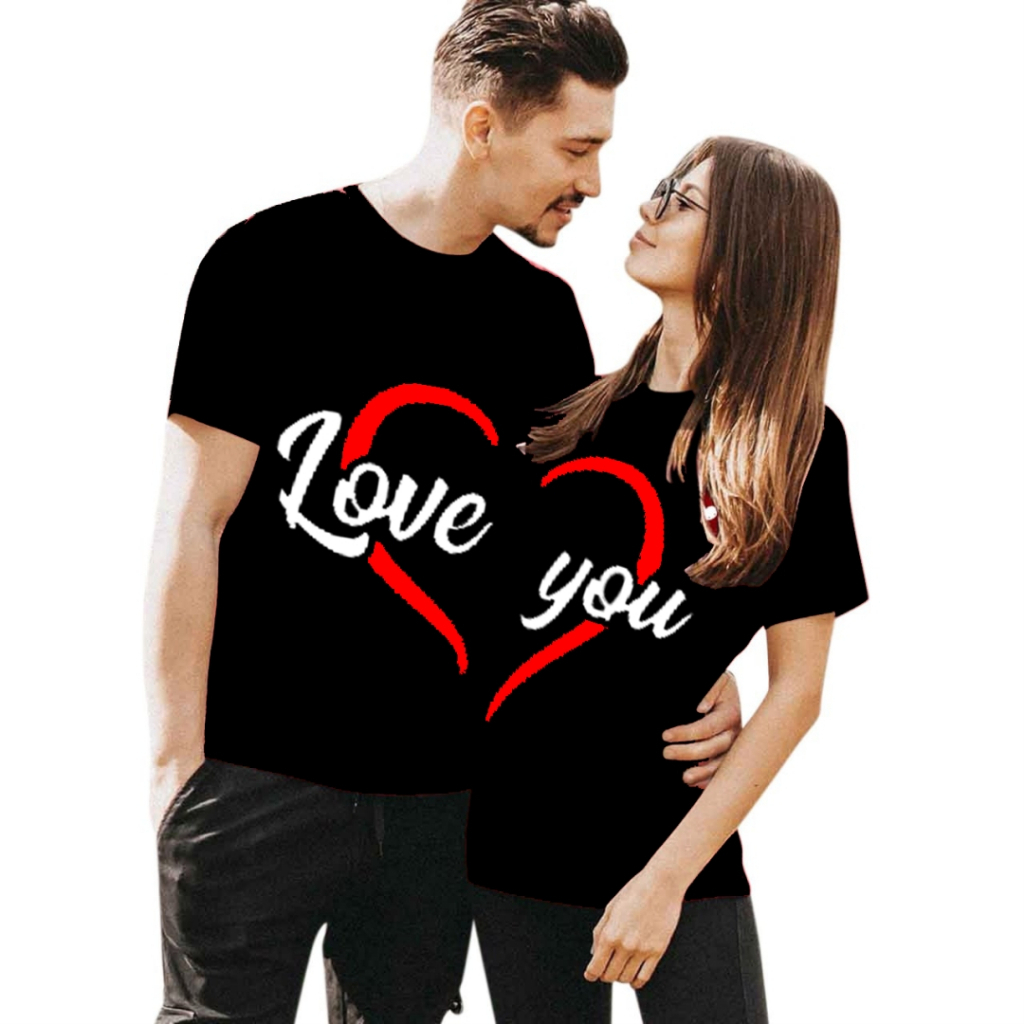 COD-BAJU KAOS COUPLE PASANGAN LENGAN PENDEK-VANESA-KAOS COUPLE MOTIF PRINT SABLON-COUPLE TRENDY-BAJU