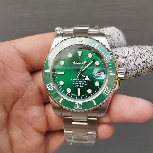 jam tangan Seiko Mod set Submariner NH36 marine master [baca deskripsi] - Green hulk